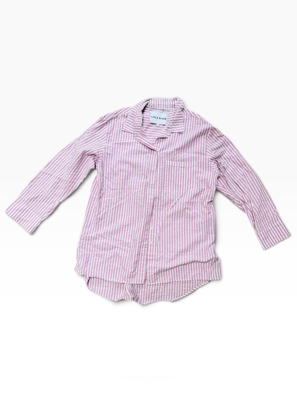 LOLA RIVER Pink Stripe Button-Down Shirt